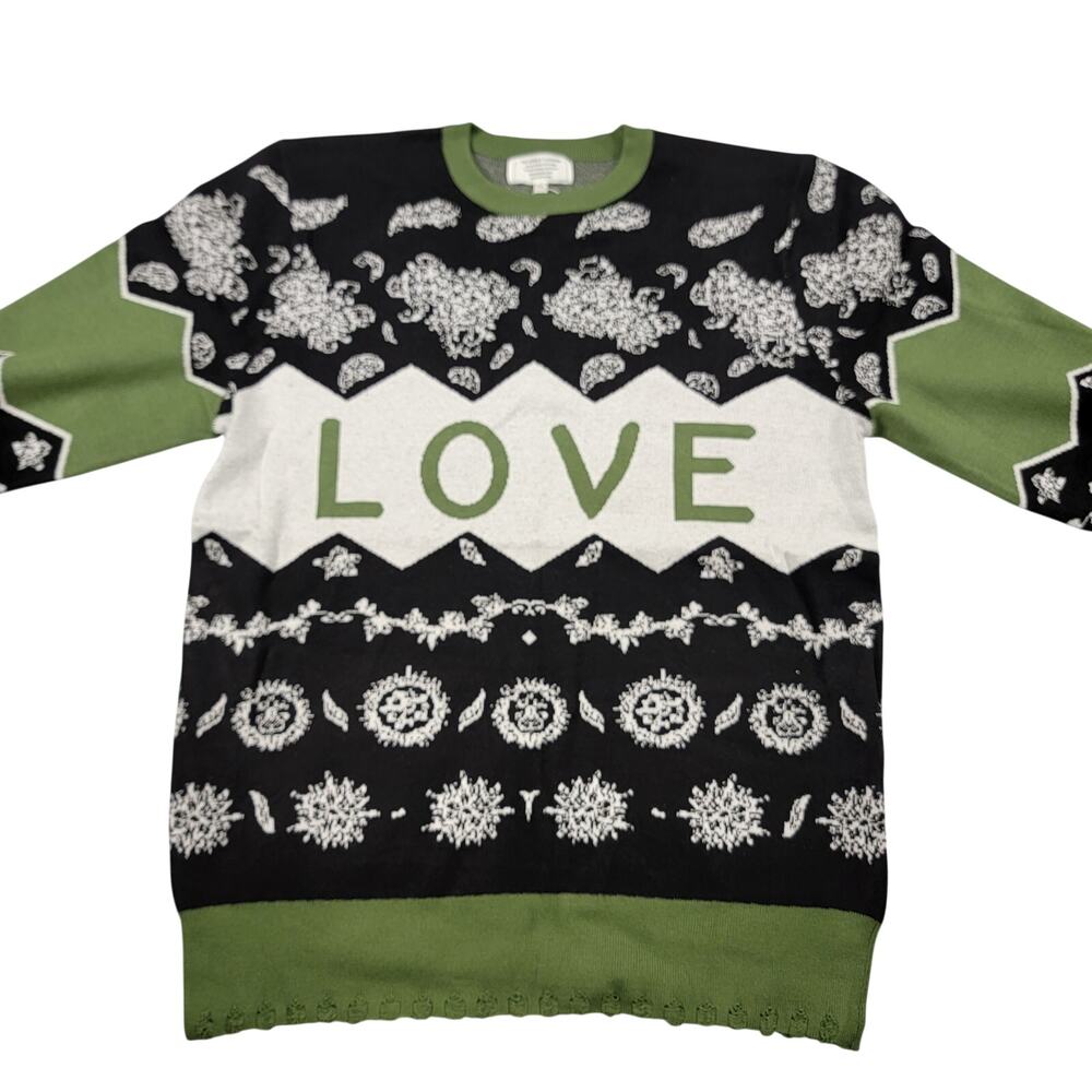 The Hideout Clothing Love Paisley Knit Holiday Sweater Men's 3XL Green NWT